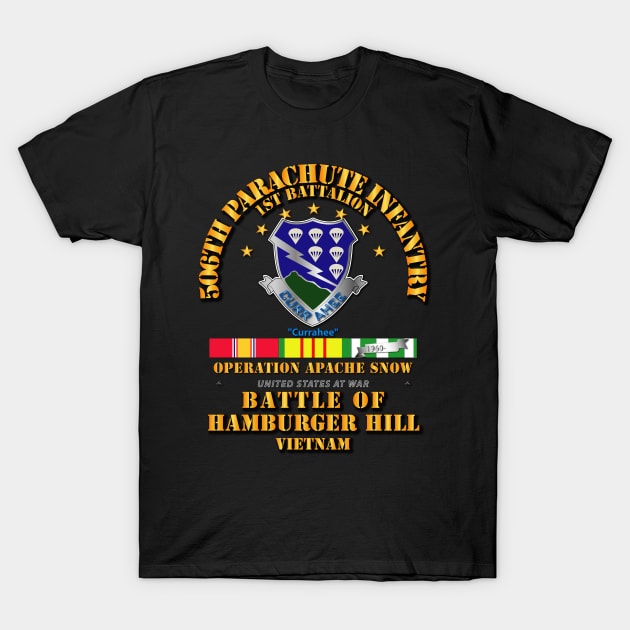 Hamburger Hill - 1st Bn 506th PIR w Svc Ribbons T-Shirt by twix123844